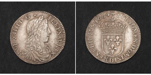 10 Sol Kingdom of France (843-1791) Silber Ludwig XIV (1638-1715)