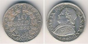 10 Soldo États pontificaux (752-1870) Argent Pie IX (1792- 1878)