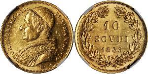 10 Soldo États pontificaux (752-1870) Or Grégoire XVI