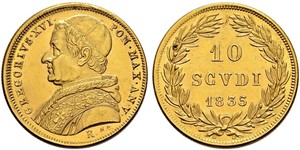 10 Soldo Stato Pontificio (752-1870) Oro Papa Gregorio XVI