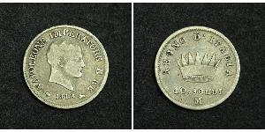 10 Soldo Reino de Italia (1805–1814) Plata Napoleón Bonaparte(1769 - 1821)