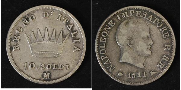 10 Soldo Königreich Italien (1805–1814) Silber Napoleon Bonaparte(1769 - 1821)