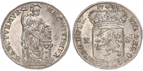 10 Stuiver Países Bajos Plata 