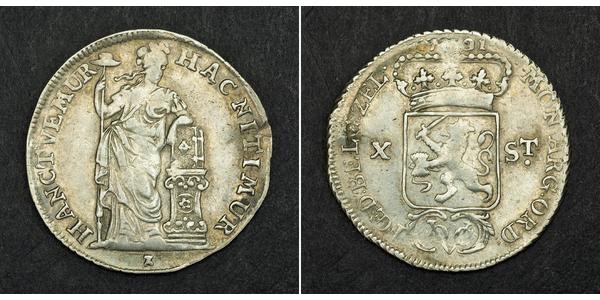 10 Stuiver Países Bajos Plata 