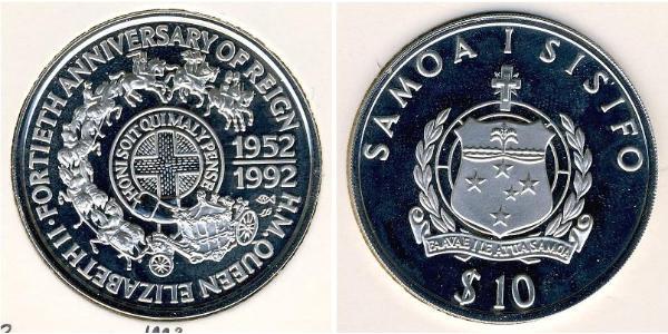 10 Tala Samoa Silver 