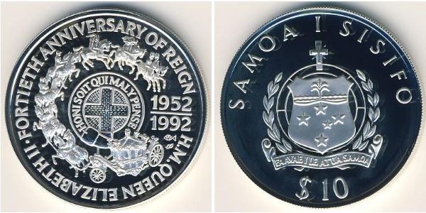 10 Tala Samoa 銀 