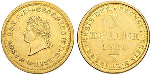 10 Thaler Stati federali della Germania Oro Giorgio IV (1762-1830)