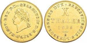 10 Thaler Stati federali della Germania Oro Giorgio IV (1762-1830)