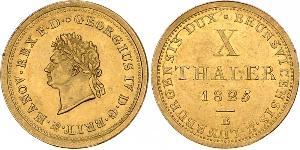 10 Thaler 联邦州 (德国) 金 喬治四世 (1762-1830)
