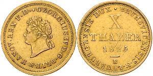 10 Thaler 联邦州 (德国) 金 喬治四世 (1762-1830)