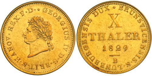 10 Thaler 联邦州 (德国) 金 喬治四世 (1762-1830)