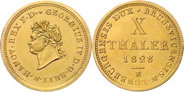 10 Thaler 联邦州 (德国) 金 喬治四世 (1762-1830)