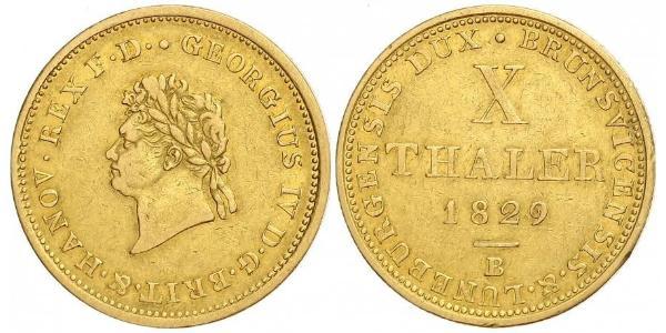 10 Thaler 联邦州 (德国) 金 喬治四世 (1762-1830)