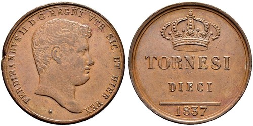 10 Tornesi Italian city-states Copper 