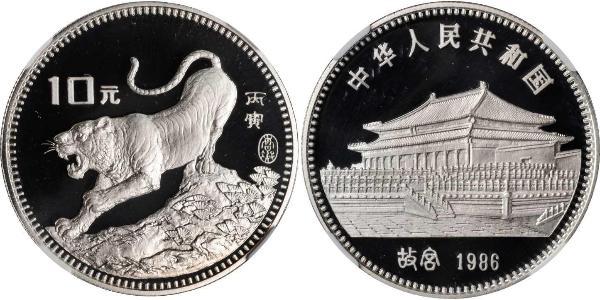 10 Yuan Volksrepublik China Silber 