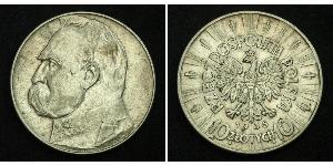 10 Zloty Deuxième République de Pologne (1918 - 1939) Argent Józef Piłsudski