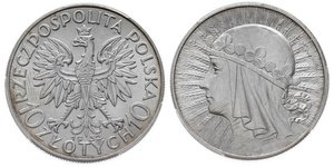 10 Zloty Deuxième République de Pologne (1918 - 1939) Argent Hedwige Ire de Pologne