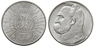 10 Zloty Deuxième République de Pologne (1918 - 1939) Argent Józef Piłsudski