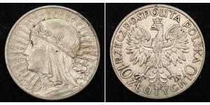 10 Zloty Deuxième République de Pologne (1918 - 1939) Argent Hedwige Ire de Pologne