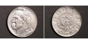 10 Zloty Deuxième République de Pologne (1918 - 1939) Argent Józef Piłsudski