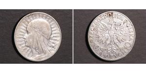 10 Zloty Deuxième République de Pologne (1918 - 1939) Argent Hedwige Ire de Pologne