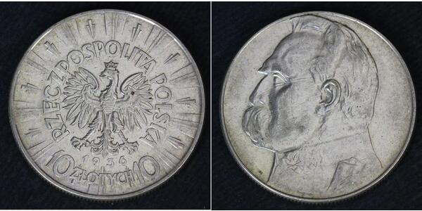 10 Zloty Deuxième République de Pologne (1918 - 1939) Argent Józef Piłsudski