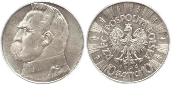 10 Zloty Deuxième République de Pologne (1918 - 1939) Argent Józef Piłsudski