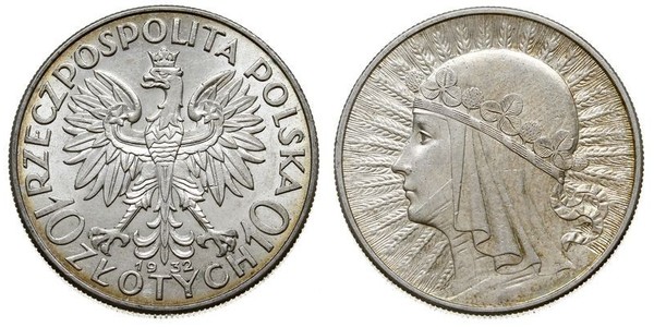 10 Zloty Deuxième République de Pologne (1918 - 1939) Argent Hedwige Ire de Pologne