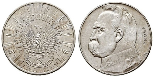 10 Zloty Deuxième République de Pologne (1918 - 1939) Argent Józef Piłsudski