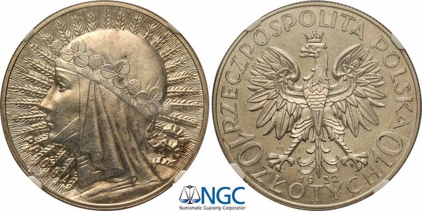 10 Zloty Deuxième République de Pologne (1918 - 1939) Argent Hedwige Ire de Pologne