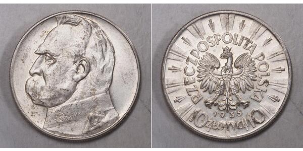 10 Zloty Deuxième République de Pologne (1918 - 1939) Argent Józef Piłsudski