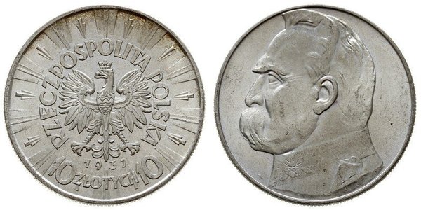 10 Zloty Deuxième République de Pologne (1918 - 1939) Argent Józef Piłsudski