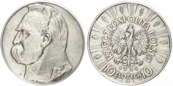 10 Zloty Deuxième République de Pologne (1918 - 1939) Argent Józef Piłsudski