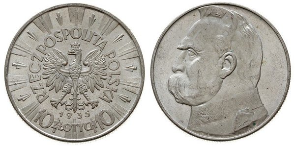 10 Zloty Deuxième République de Pologne (1918 - 1939) Argent Józef Piłsudski