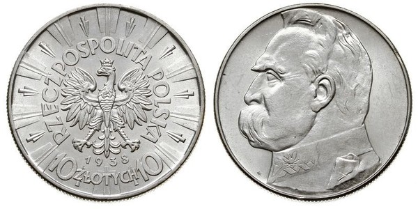 10 Zloty Deuxième République de Pologne (1918 - 1939) Argent Józef Piłsudski