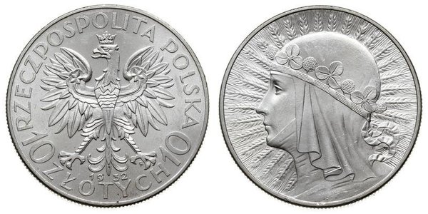 10 Zloty Deuxième République de Pologne (1918 - 1939) Argent Hedwige Ire de Pologne