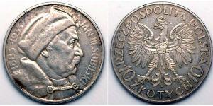 10 Zloty Pologne / Deuxième République de Pologne (1918 - 1939) Argent Jean III Sobieski (1629-1696)