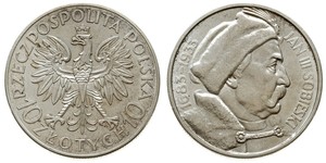 10 Zloty Seconda Repubblica Polacca (1918 - 1939) / Polonia Argento Giovanni III di Polonia (1629-1696)