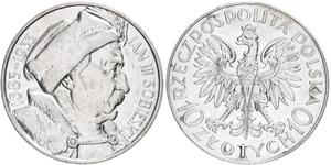 10 Zloty Seconda Repubblica Polacca (1918 - 1939) / Polonia Argento Giovanni III di Polonia (1629-1696)