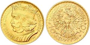 10 Zloty Second Polish Republic (1918 - 1939) Gold 