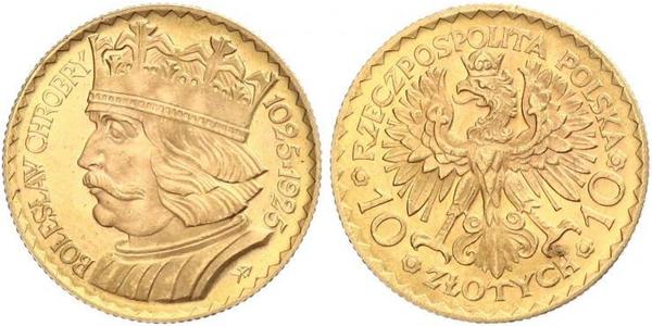 10 Zloty Second Polish Republic (1918 - 1939) Gold 