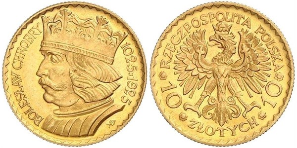 10 Zloty Second Polish Republic (1918 - 1939) Gold 