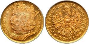 10 Zloty Zweite Polnische Republik (1918 - 1939) Gold 