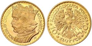 10 Zloty Zweite Polnische Republik (1918 - 1939) Gold 