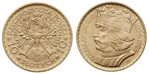 10 Zloty Zweite Polnische Republik (1918 - 1939) Gold 