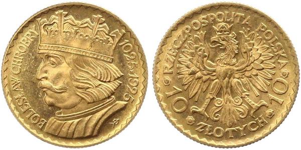 10 Zloty Zweite Polnische Republik (1918 - 1939) Gold 