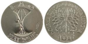 10 Zloty Volksrepublik Polen (1952-1990) Kupfer/Nickel 