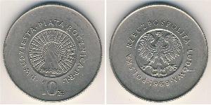 10 Zloty Volksrepublik Polen (1952-1990) Kupfer/Nickel 