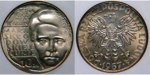 10 Zloty Volksrepublik Polen (1952-1990) Kupfer/Nickel 