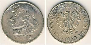 10 Zloty Volksrepublik Polen (1952-1990) Kupfer/Nickel 